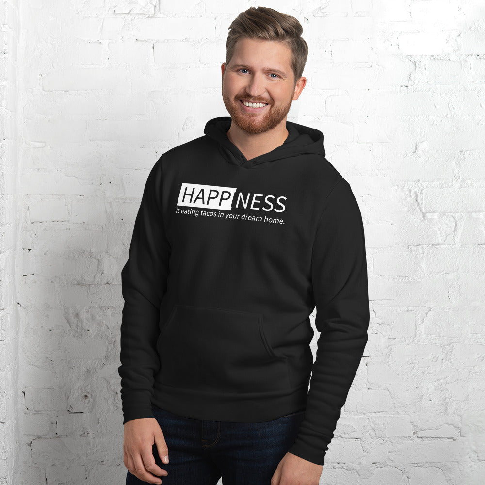 "happiness" hoodie-Black